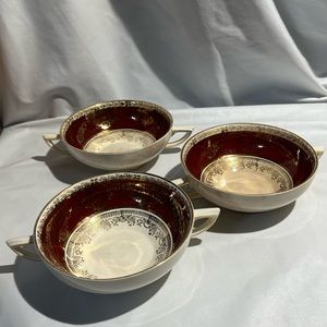 Lot of 3 vintage made in England tea cup/soup bowls 5” diameter 2” tall